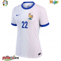 Camiseta Francia Theo Hernandez #22 Visitante Equipación para mujer Eurocopa 2024 manga corta
